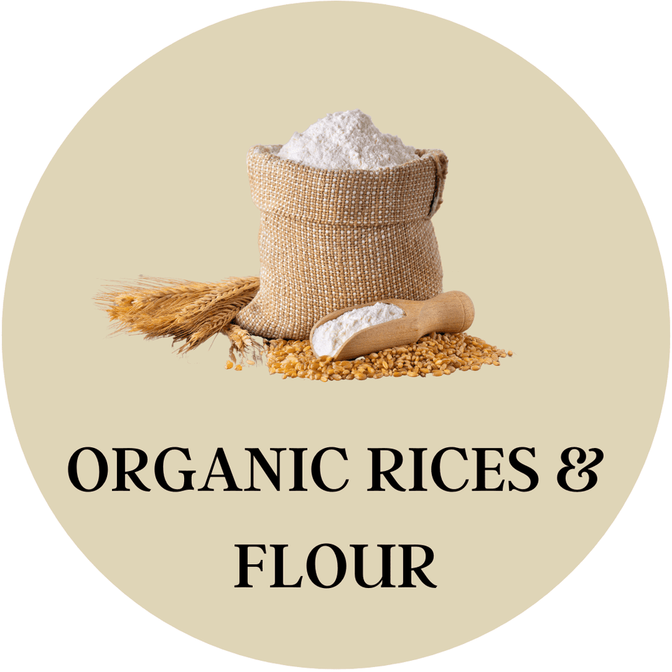 organic rices and flour