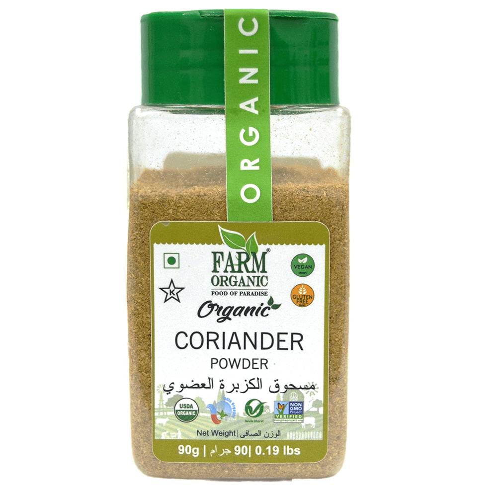 Farm Organic Gluten Free Coriander Powder - 90g Powder Organichub   