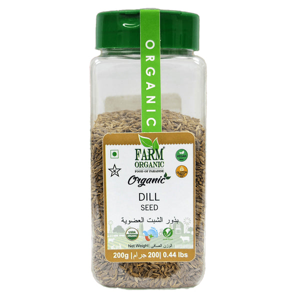 Farm Organic Gluten Free Dill Seeds - 200 g seeds Organichub