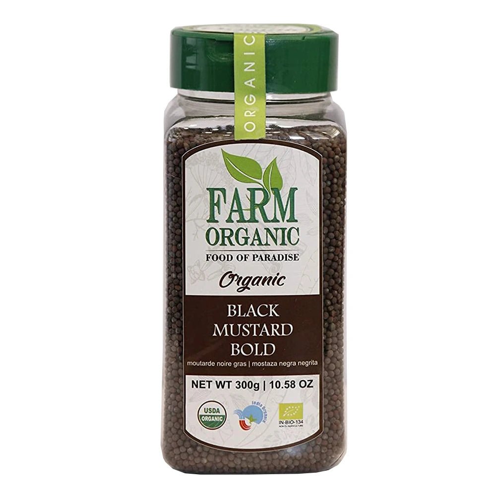 Farm Organic Gluten Free Black Mustard Seeds (Bold)-300g herbs Organichub   