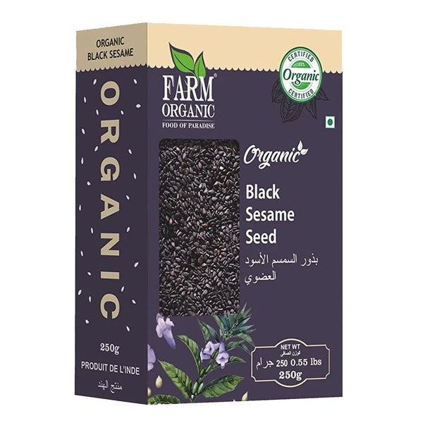 Farm Organic Gluten Free Black Sesame Seed - 250g seeds Organichub