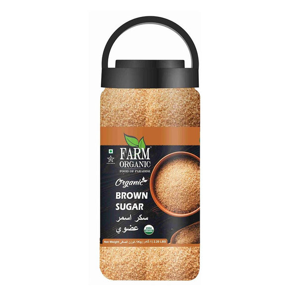 Farm Organic Gluten Free Brown Sugar - 1Kg Sugar Organichub