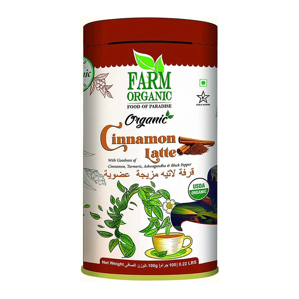 Farm Organic Gluten Free Cinnamon Latte Mix - 100g Powder Organichub   