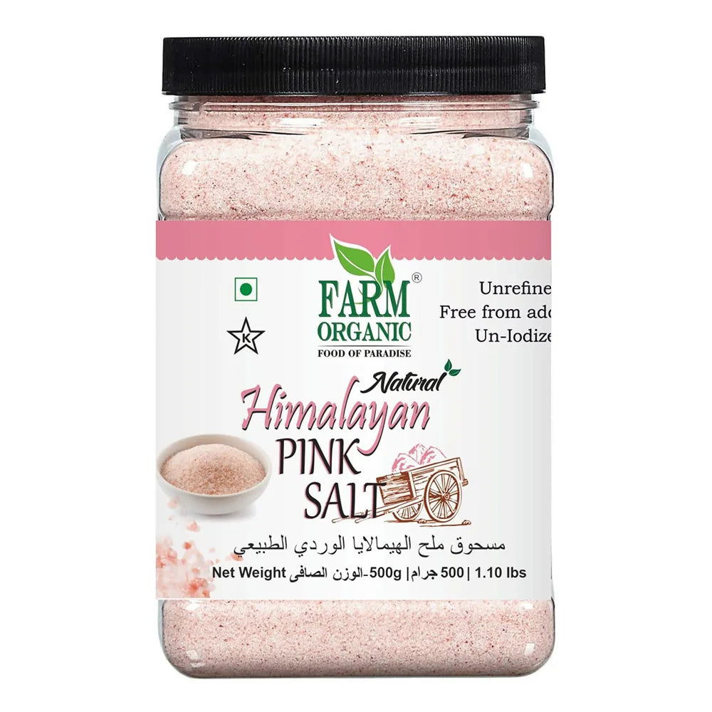 Farm Organic Natural Himalayan Pink Salt Powder - 500g salt Organichub   