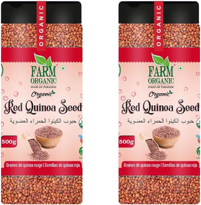 Farm Organic Gluten Free Red Quinoa 500g Combo (Pack of 2)  Organichub   