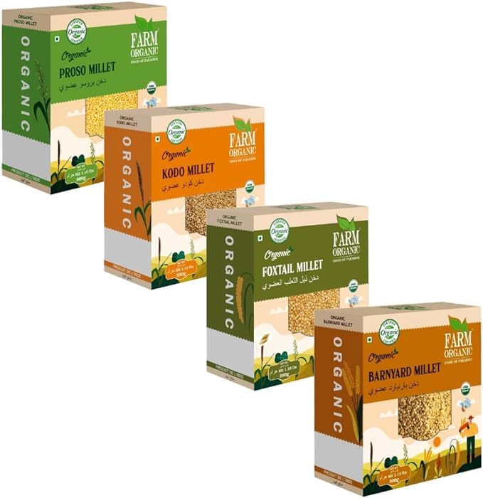 Farm Organic Gluten Free Millets Combo (Pack of 4)  Organichub   
