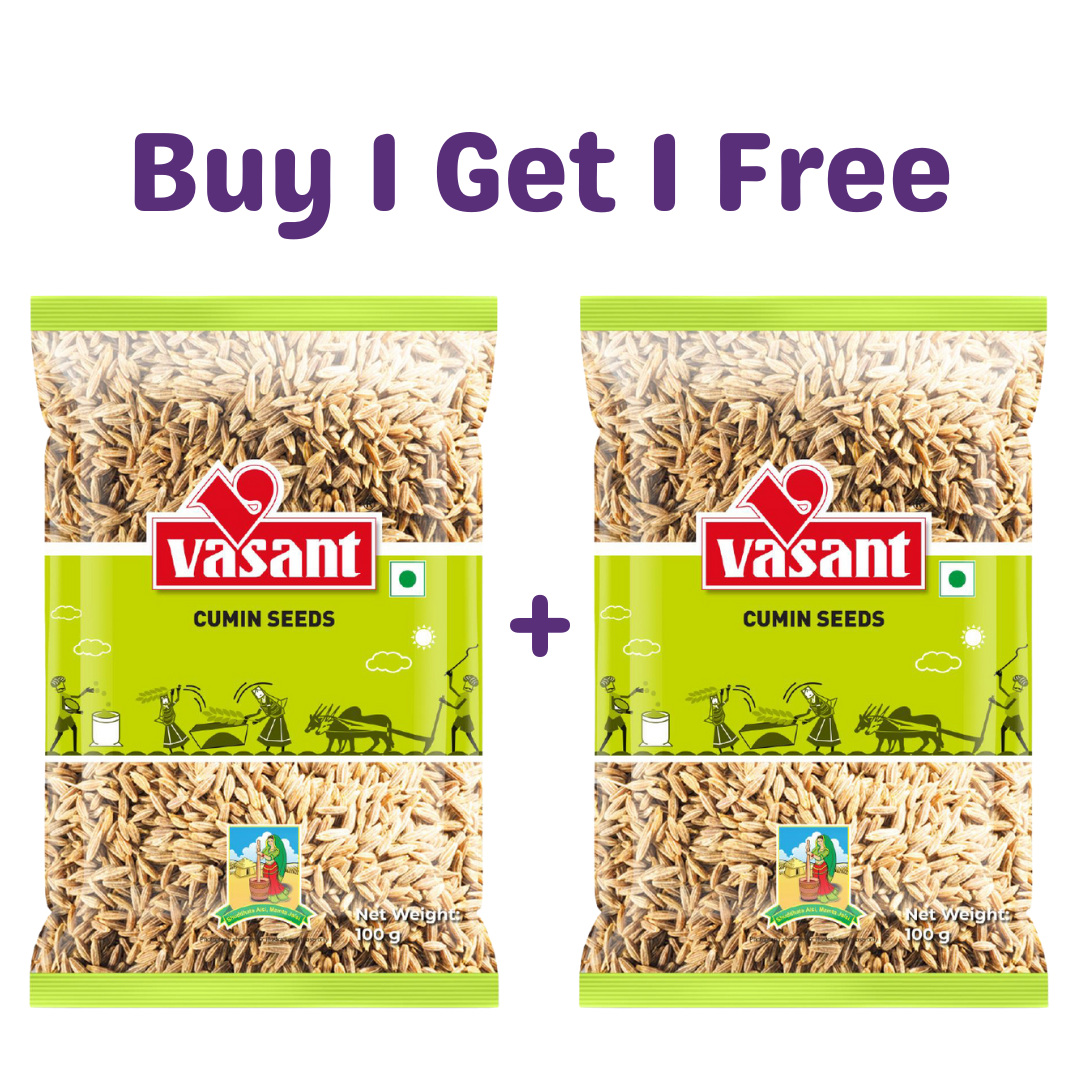 Vasant Pure Cumin Seeds 100g (Buy 1 Get 1 Free) Cumin Seeds Organichub