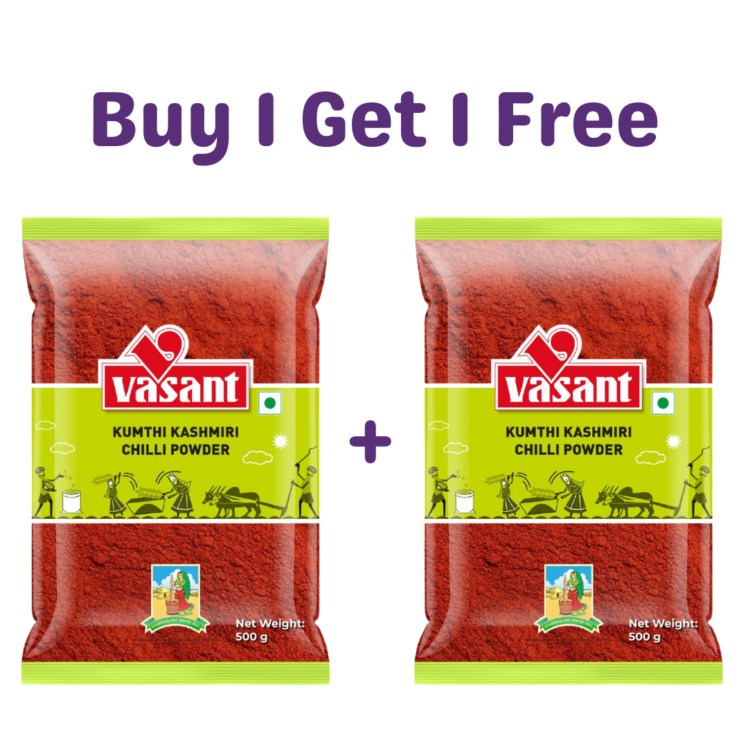 Vasant Pure Kumthi Kashmiri Chilli Powder 500g (Buy 1 Get 1 Free) chilli Powder Organichub