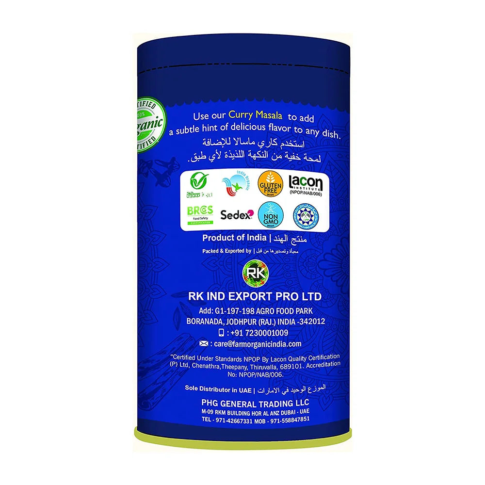 Farm Organic Gluten Free Curry Powder - 100g Powder Organichub   
