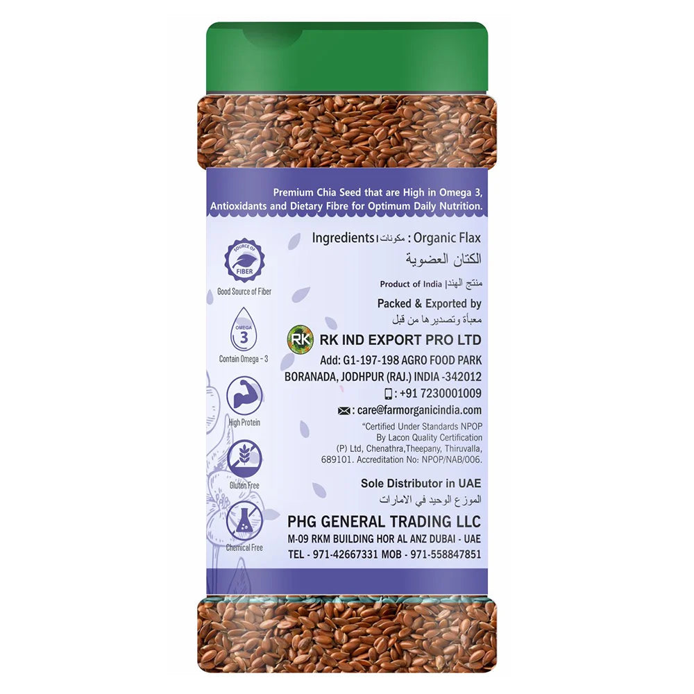 Farm Organic Gluten Free Flax Seeds - 150g seeds Organichub   