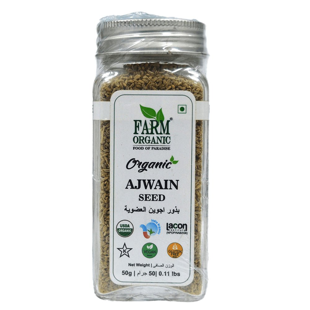 Farm Organic Gluten Free Bishop's Weed (Ajwain) - 50g Ajwain Organichub   