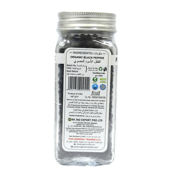 Farm Organic Gluten Free Black Pepper Whole - 60g herbs Organichub   