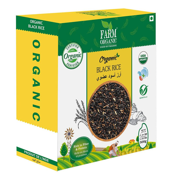 Farm Organic Black rice 500gm BlackRice Organichub
