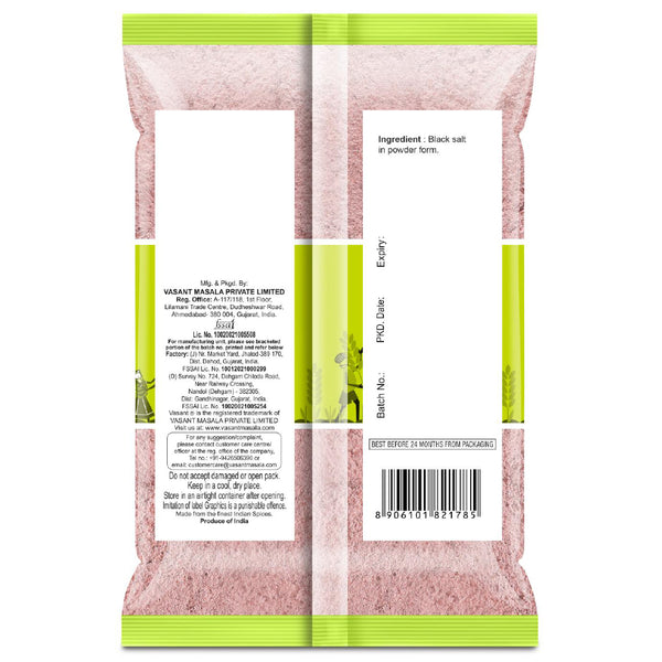 Vasant Pure Black Salt Powder 100g salt Organichub   