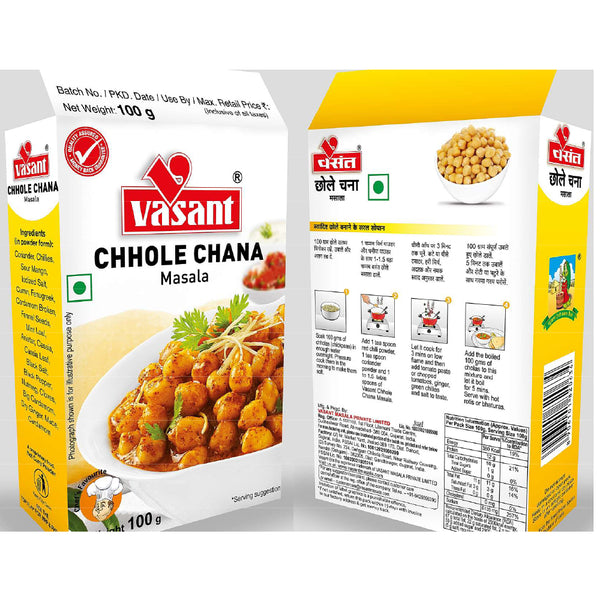 Vasant Pure Chana Chhole Masala 100g Chana Masala Organichub   
