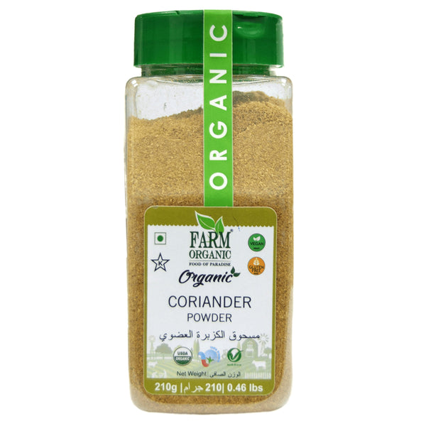 Farm Organic Gluten Free Coriander Powder - 210g Powder Organichub   