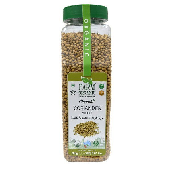 Farm Organic Gluten Free Coriander Whole - 280g herbs Organichub   