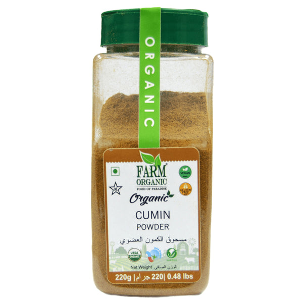 Farm Organic Gluten Free Cumin Powder - 220g herbs Organichub   