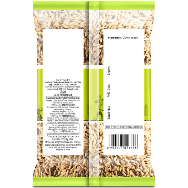 Vasant Pure Cumin Seeds 500g Cumin Seeds Organichub