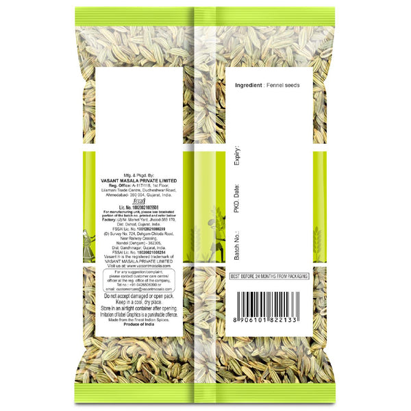 Vasant Pure Lakhnavi Fennel Seeds 200g seeds Organichub
