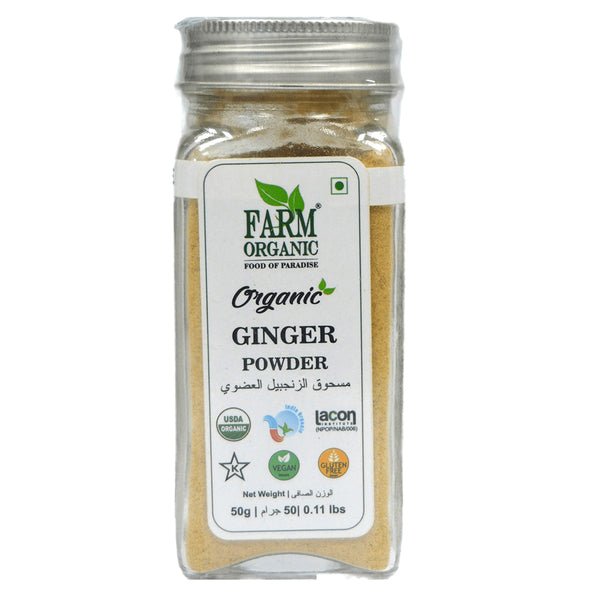 Farm Organic Gluten Free Ginger Powder - 50g Powder Organichub   