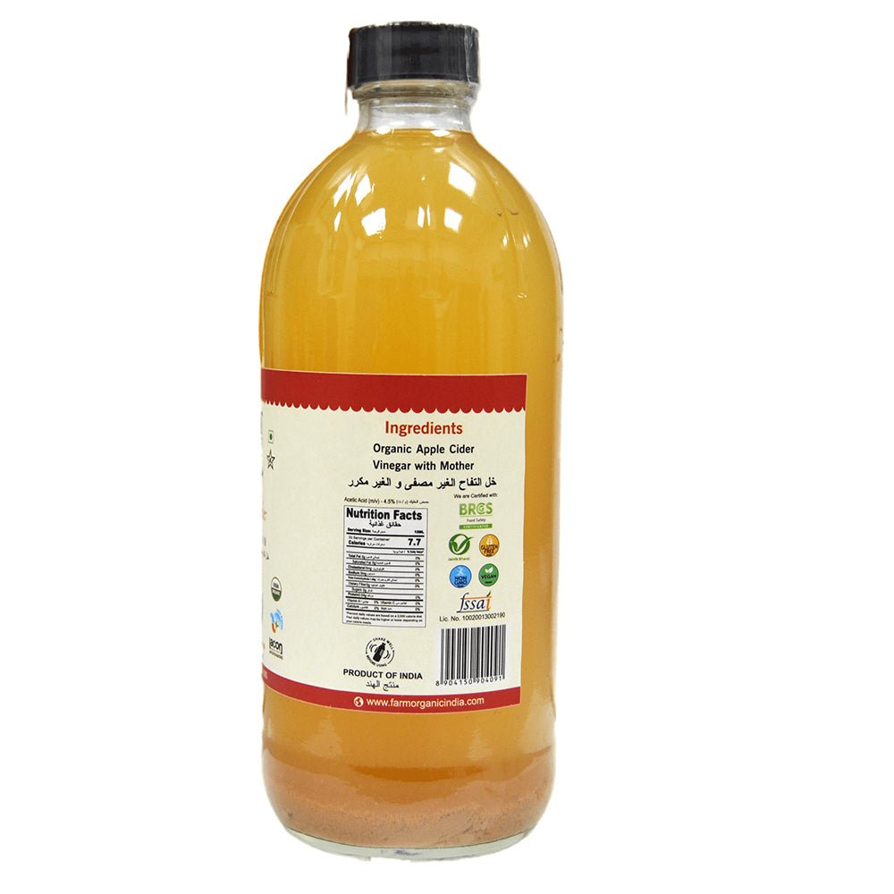Farm Organic Gluten Free Apple Cider Vinegar with Mother - 500 ml Vinegar Organichub   