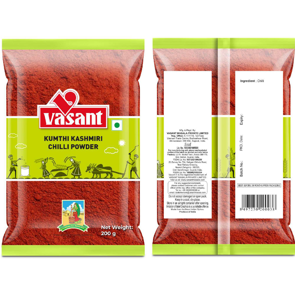 Vasant Pure Kumthi Kashmiri Chilli Powder 200g Powder Organichub   