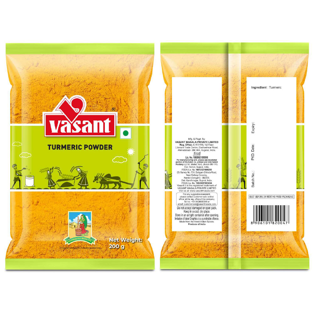 Vasant Pure Turmeric Powder 200g Herbs Organichub   