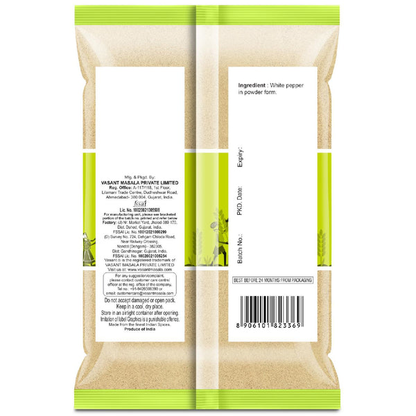 Vasant Pure White Pepper Powder 100g White Pepper Powder Organichub   