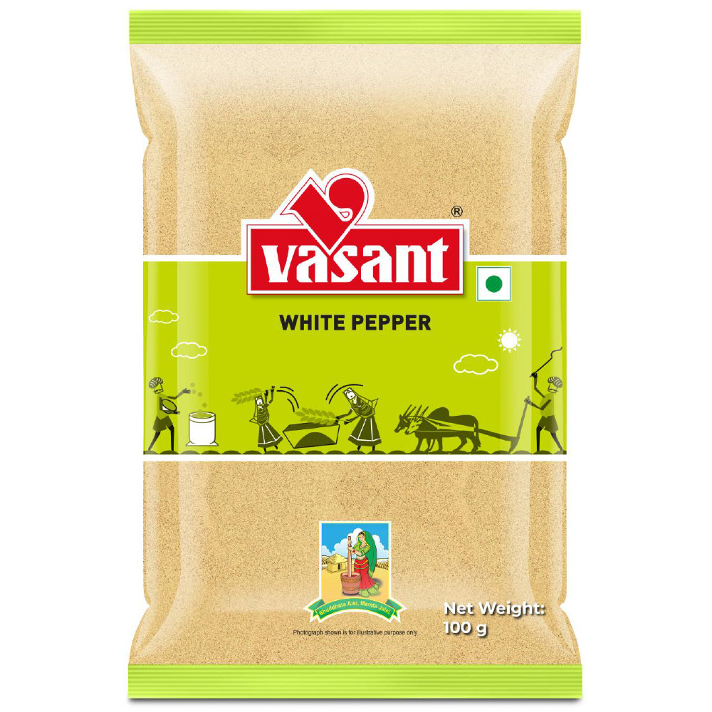 Vasant Pure White Pepper Powder 100g White Pepper Powder Organichub   