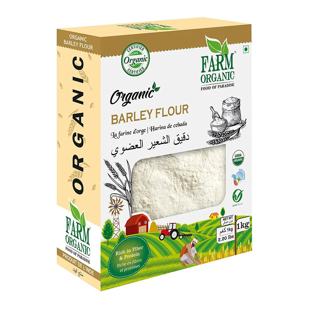 Farm Organic Non GMO Barley Flour - 1 kg flour Organichub   
