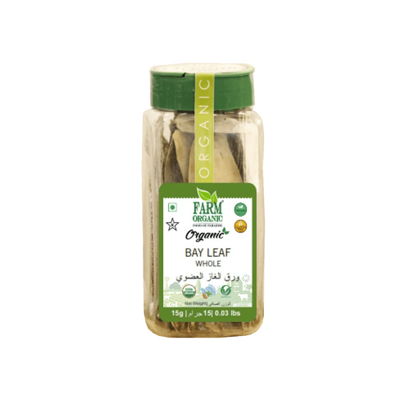 Farm Organic Gluten Free Bay Leaf Whole - 15G herbs Organichub   