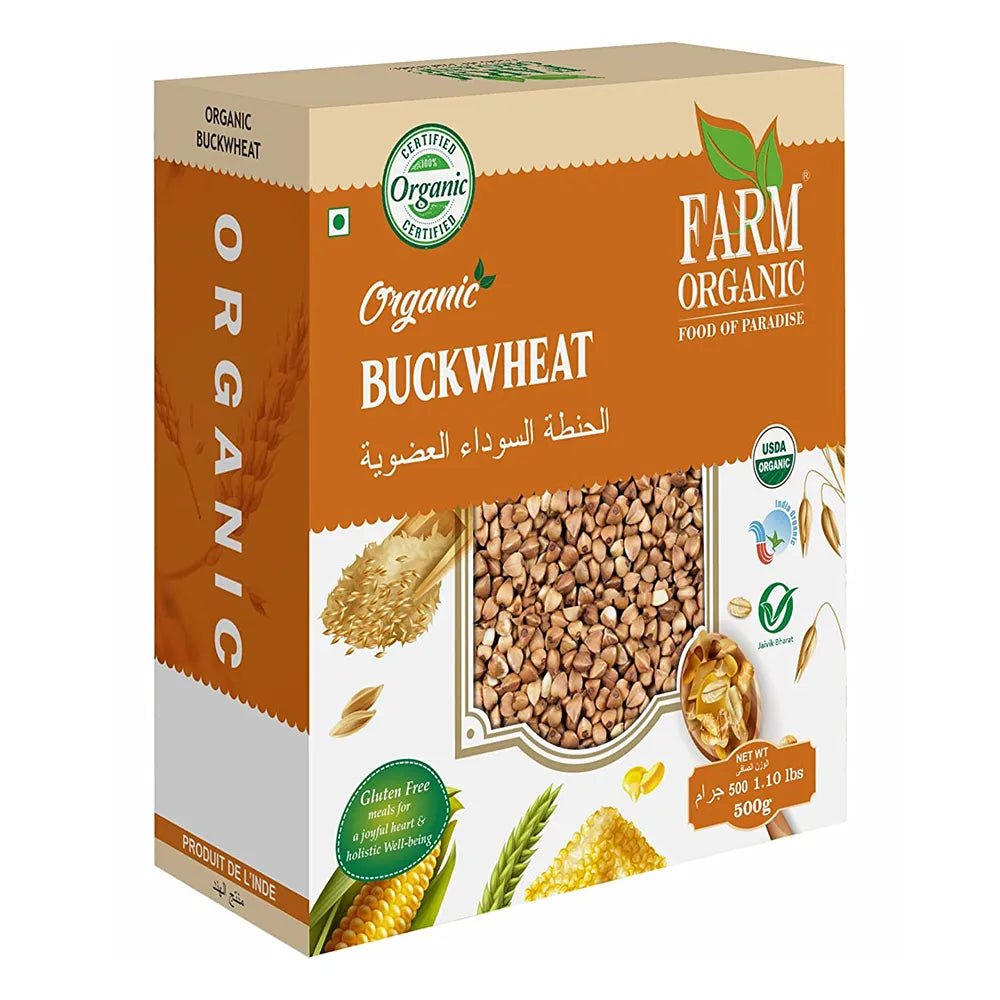 Farm Organic Gluten Free Buckwheat Whole- 500g Buckwheat Organichub   