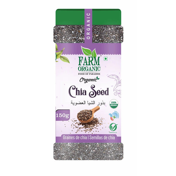 Farm Organic Gluten Free Chia Seeds - 150g chiaseed Organichub   