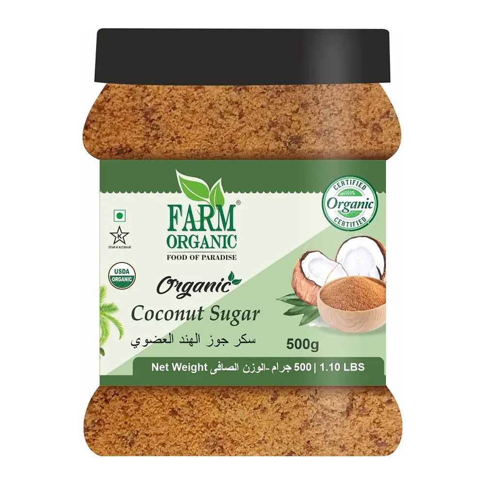 Farm Organic Gluten Free Coconut Sugar - 500g Sugar Organichub   