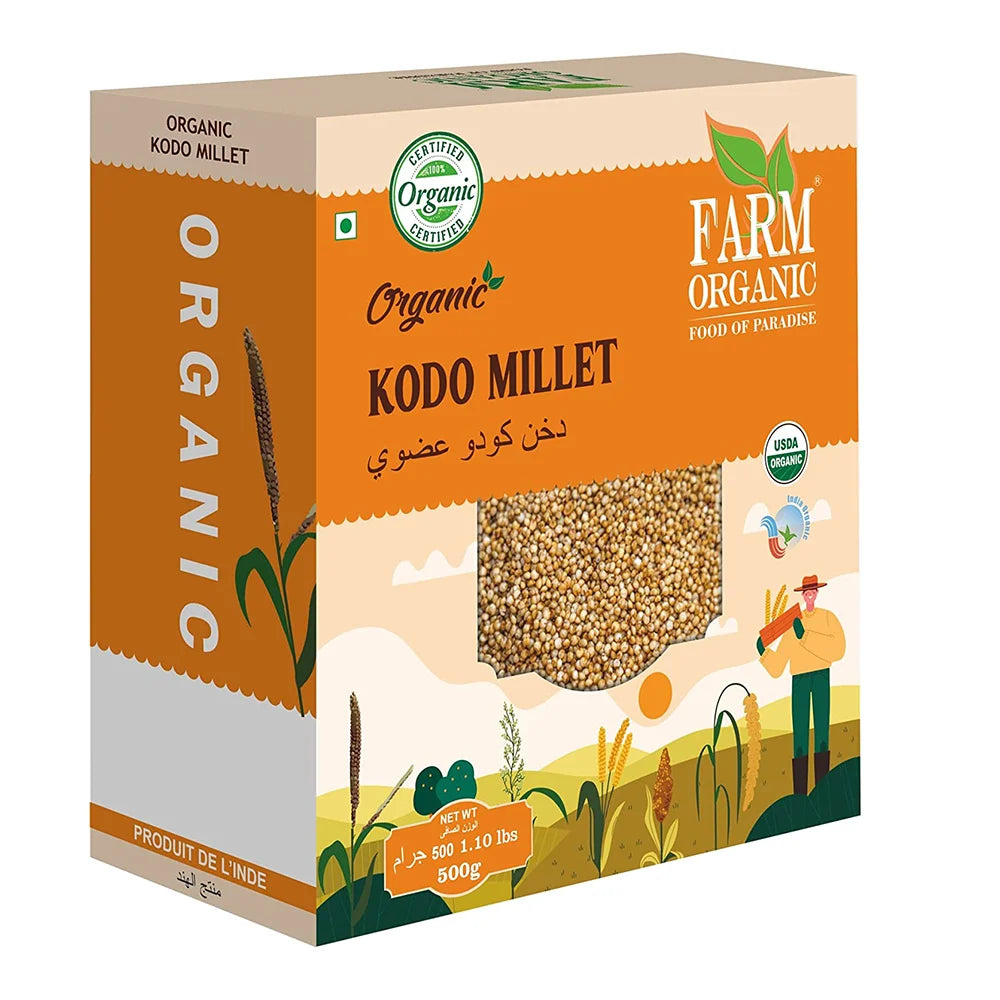 Farm Organic Gluten Free Kodo Millet - 500g Millet Organichub   