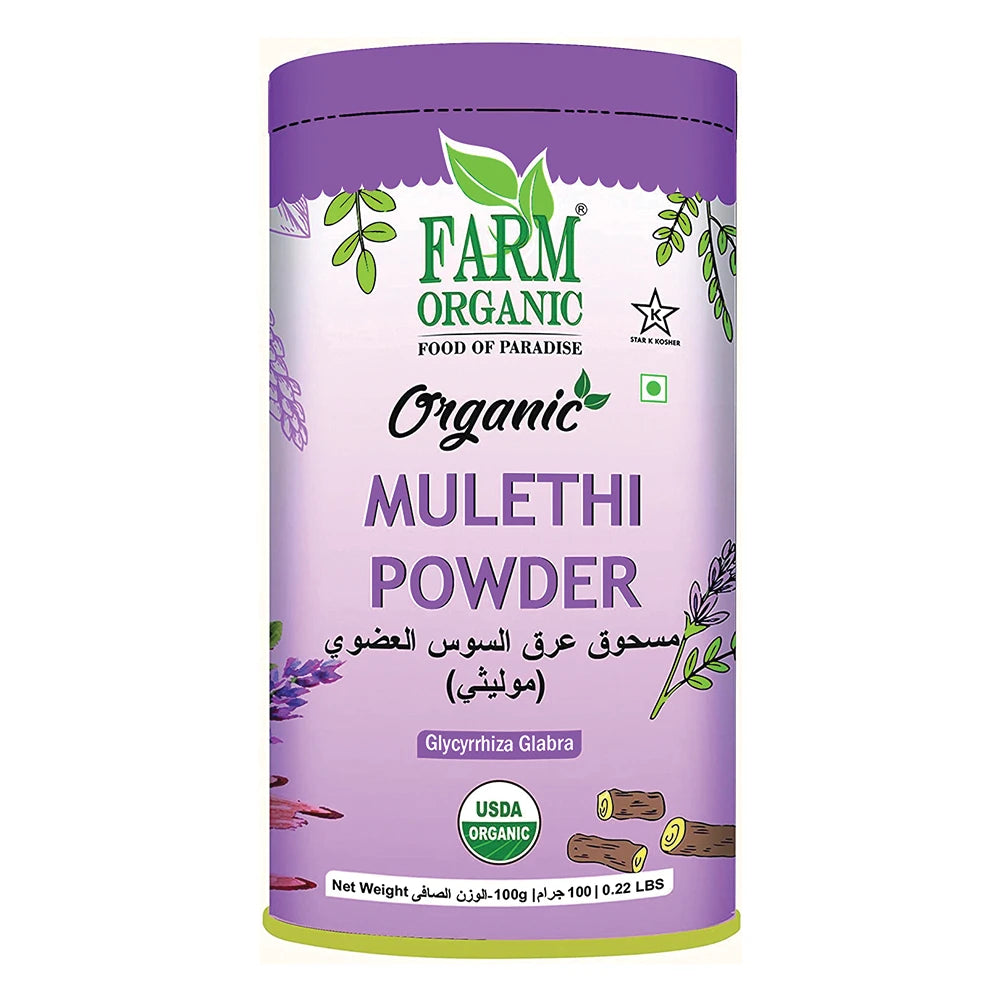 Farm Organic Gluten Free Licorice Powder (Mulethi) - 100g Powder Organichub   