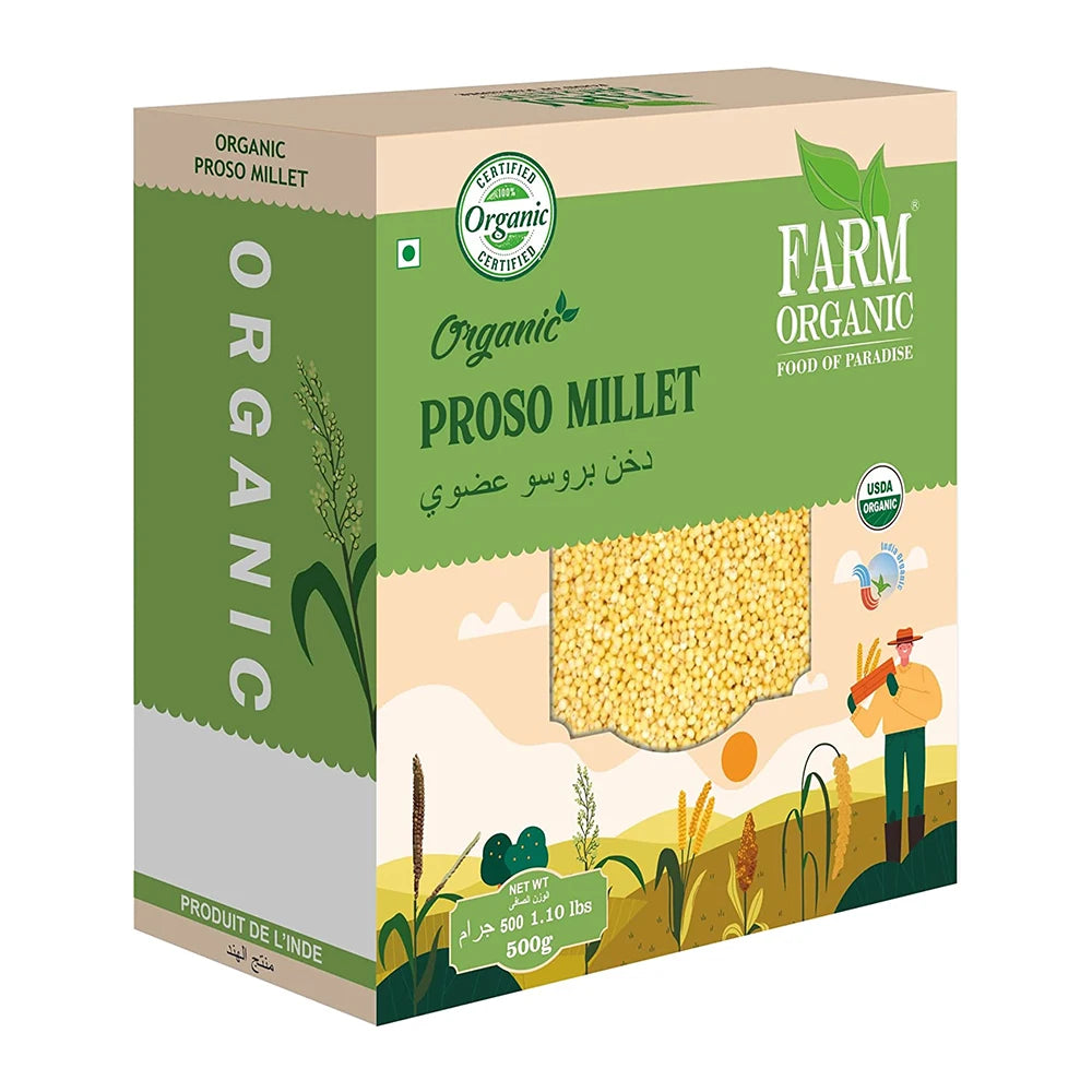 Farm Organic Gluten Free Proso Millet - 500g Millet Organichub   