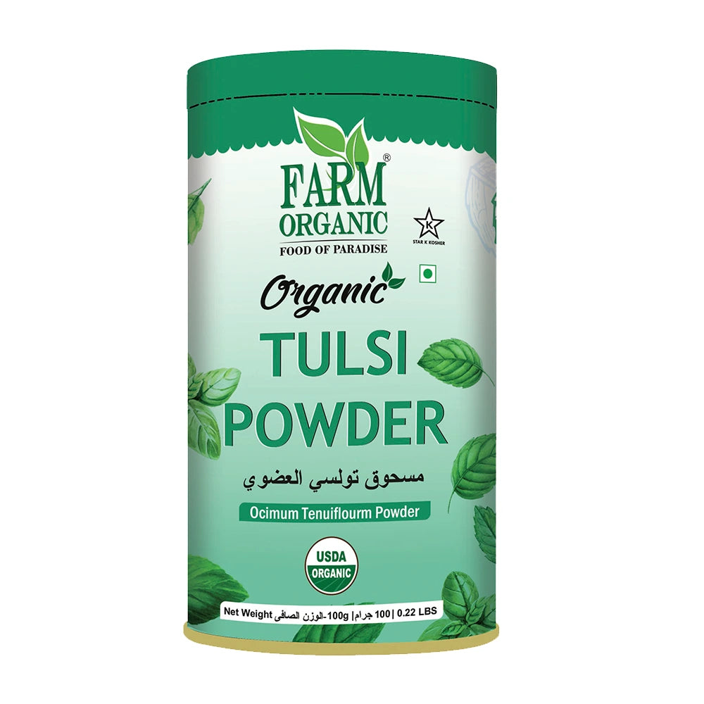 Farm Organic Gluten Free Tulsi Powder -100g Tulsi Powder Organichub   