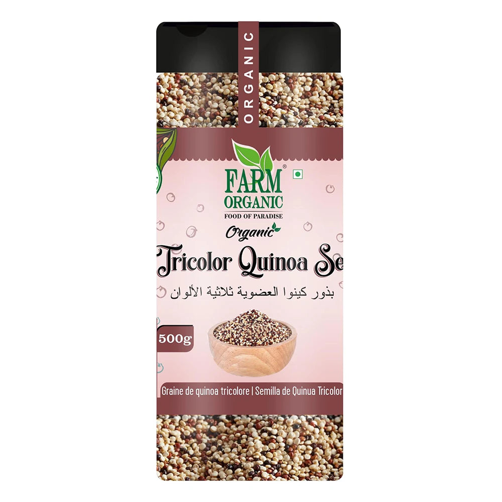Farm Organic Gluten Free Tricolor Quinoa - 500g Superfood Organichub   